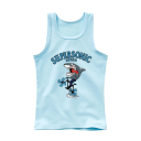 Kinderen katoen tanktop met haai print Effen mouwloze T-shirt met O-hals Zomertop voor jongens en meisjes Comfortabele tanktop 6