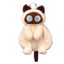 Kinderen Pluche Rugzak 35 × 18 cm Kat Grote Capaciteit Rugzak met Rits Verstelbare Schouderbanden Pluche Accessoire voor Kinderen 7