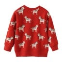 Kinderen rode hoodie met zebra print en ronde hals voor jongens en meisjes 2