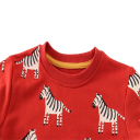 Kinderen rode hoodie met zebra print en ronde hals voor jongens en meisjes 3
