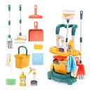 Kinderen schoonmaakset met bezem, mop, schep, emmer en accessoires voor realistisch huishoudspel 6