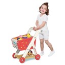 Kinderen winkelwagentje 48 x 42 x 28 cm Plastic wagentje met blauwe of rode mand en 26 stuks voedsel Speelgoed voor de winkel met rijke 2