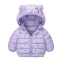 Kinderen winterjas met capuchon en oren Unisex warme jas met rits Huidige zachte polyester Schattige winterkleding voor jongens en meisjes 2