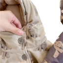 Kinderen winterjas met capuchon Knopen sluiting Zakken Warme katoenen jas met konijnenmotieven Heerlijke winterjas voor kinderen 6