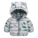 Kinderen winterjas met capuchon Ritssluiting en drukknopen Warme polyester jas met afbeeldingen van dinosaurussen Comfortabele winterpasvorm 9