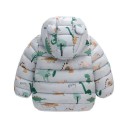 Kinderen winterjas met capuchon Ritssluiting en drukknopen Warme polyester jas met afbeeldingen van dinosaurussen Comfortabele winterpasvorm 7