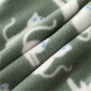 Kinderen winterjas met hoge kraag Warme unisex jas met rits Groene pluche jas met zakken Comfortabele winterjas met kattenmotief voor kinderen 6