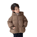 Kinderen winterjas met rits en capuchon met oren en zakken Unisex warme katoen-polyester jas voor jongens en meisjes Comfortabele winterkleding 3
