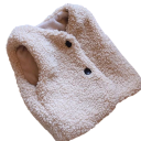 Kinderen wintervest van lamswol met V-hals Effen pluche vest met knopen Warme herfstjas voor jongens en meisjes Fluwelen uitvoering 4