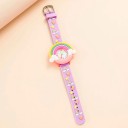 Kinderhorloge met regenboog en wolken Kleurrijk siliconen horloge voor kinderen met wijzerplaat Schattig polshorloge met wijzers voor meisjes en jongens 2