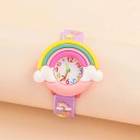 Kinderhorloge met regenboog en wolken Kleurrijk siliconen horloge voor kinderen met wijzerplaat Schattig polshorloge met wijzers voor meisjes en jongens 3