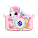 Kinderkamera 18 MP 2,0″ Display 1080P HD Dualobjektiv 8x digitaler Zoom Silikonhülle Einhorn für Kinder 10
