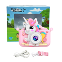 Kinderkamera 18 MP 2,0″ Display 1080P HD Dualobjektiv 8x digitaler Zoom Silikonhülle Einhorn für Kinder 8