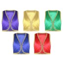 Kinderkostüm arabischer Prinz Goldene Jeansweste für Jungen Offene Weste mit goldenem Saum Cosplay-Party und Halloween-Kostüm aus Polyester 7