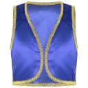 Kinderkostuum Arabische Prins Gouden Jeansvest voor Jongens Open Vest met Gouden Rand Cosplay Feest en Halloween Kostuum van Polyester 16