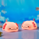 Kindernachtlampje in de vorm van een roze axolotl Silikonennachtlampjes USB-opladen 1200mAh batterij Lange levensduur verlichting 2