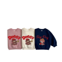 Kinderpullover mit gezeichnetem Hund Langarm Rundhalsausschnitt Baumwolle und Polyester Einfarbiger Pullover für Jungen und Mädchen in verschiedenen Farben 2