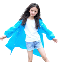 Kinderregenjacke mit Kapuze Länge 85 cm EVA leicht Druckknopfverschluss Regenschutz Kindergarten Schule Outdoor-Nutzung 4