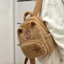 Kinderrugzak in de vorm van een harige capibara, 30 x 24 x 10 cm, schattige rugzak voor kinderen, zacht, knuffelig ontwerp, verstelbare banden 2