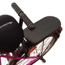 Kindersitz für das Fahrrad mit Rückenlehne, Griff und Fußstützen 37x25x16 cm Bequemes Fahrradsitz PU Stahl Eisen 4