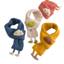 Kindersjaal 55 x 8 cm Met 3D schattige emoji en pootjes Zachte accessoire van polyester en acryl Warme comfortabele sjaal voor jongens en meisjes met een vrolijk motief 4