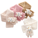 Kindersjaal 60–80 cm met 3D schattig konijntje en pootjes Zachte warme accessoire van polyester Comfortabele wintersjaal voor jongens en meisjes met vrolijk dierenmotief 4