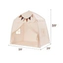 Kinderspeeltent 59 x 59 x 39 inch Grote opvouwbare speelhuis met ramen en roldeuren Voor 5+ kinderen Binnen- en buitengebruik 2