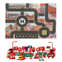 Kinderspielmatte 83x57 cm Weicher Teppich mit Stadt- und Straßenmotiv Klettermatte mit Verkehrszeichen Parkplatz Dicke 0,5–1 cm 1