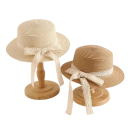 Kinderstrohhut mit Schleife Kopfumfang 50–52 cm Sommerhut für Mädchen von 2–6 Jahren Leichter Polyesterhut gegen die Sonne 2