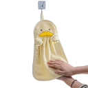 Kindertuch 34 x 16 cm Mit Motiv einer gelben Ente Handtuch mit Aufhängeschlaufe Polyester für Kinder 3