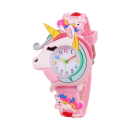 Kinderuhr mit Einhorn-Motiv, bunte Silikonuhr für Kinder mit Zeigern, analoge Uhr mit 3 cm Zifferblatt, süße Armbanduhr 6