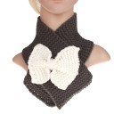 Kinderwinter gebreide sjaal met strik J2476 3