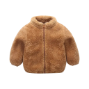 Kinderwinterjacke aus Plüsch Warmer Polyesterjacke mit Reißverschluss und hohem Kragen Weiche, wärmende Winterjacke für Kinder Bequemer Schnitt 1