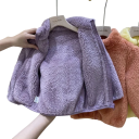 Kinderwinterjacke aus Plüsch Warmer Polyesterjacke mit Reißverschluss und hohem Kragen Weiche, wärmende Winterjacke für Kinder Bequemer Schnitt 5
