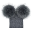 Kinderwintermuts met pompons J3028 3