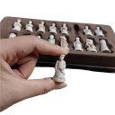 Kinesisk skak 28 x 28 cm imitation af gamle figurer harpiks skakbrikker læder foldbart skakbræt historisk strategispil 4