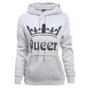 KING AND QUEEN - Hoodies for Couples - Light Grey 3