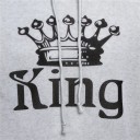 KING AND QUEEN - Hoodies for Couples - Light Grey 5