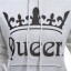 KING AND QUEEN – Hoodies für Paare – Hellgrau 10