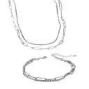 Kirkas rannekoru 18+5 cm ja kaulakoru 45+5 cm Hopea 925 Hieno yhteensopiva setti naisille Päivittäiseen käyttöön Häät Juhlat Elegantit korut 1