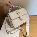 Kis női crossbody táska flap-pel és füllel Krokodil minta Arany fém csat Széles állítható pánt PU bőr 19 x 13,5 x 6,5 cm 8