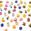Kis színes radírok 50 db dobozban Mini radírok gyerekeknek, aranyos kivitelben Műanyag gumi tároló gumizáshoz 5,5 x 5,3 cm 4