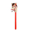 Kisfiú alakú lufi pálcán 94 × 34 cm PVC bézs és piros dekoratív lufi gyerek születésnapokra tematikus díszítés 1