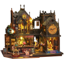 Kit de construcción de casa de muñecas grande de madera para armar, con muebles en miniatura, juguete ensamblado a mano para niños, decoración, retroiluminación AA 1