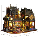 Kit de construcción de casa de muñecas grande de madera para armar, con muebles en miniatura, juguete ensamblado a mano para niños, decoración, retroiluminación AA 5