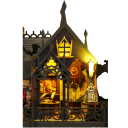 Kit de construcción de casa de muñecas grande de madera para armar, con muebles en miniatura, juguete ensamblado a mano para niños, decoración, retroiluminación AA 6