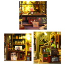 Kit de construcción de casa de muñecas grande de madera para armar, con muebles en miniatura, juguete ensamblado a mano para niños, decoración, retroiluminación AA 7