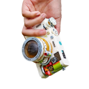 Kit de construction appareil photo numérique blanc 11,5 x 8 x 9,5 cm 508 pièces Modèle créatif pour enfants Âge 8+ Kit technique Réplique d'un appareil photo rétro 2