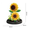 Kit de construction créatif tournesol 85 x 85 x 102 mm 249 pièces Modèle floral miniature dans un pot Décoration intérieure et cadeau original 2