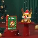 Kit de construction de Noël Renne 6,6 x 3,6 x 6,3 cm 166 pcs Micro briques Modèle en plastique Mini kit de construction Décoration de Noël 2